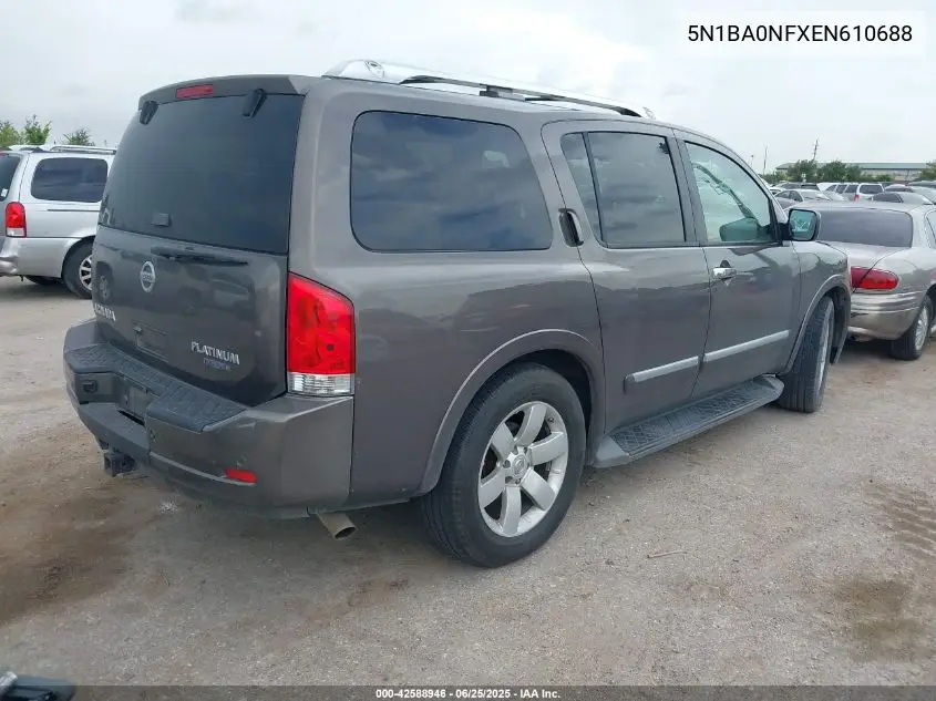 2014 Nissan Armada Platinum VIN: 5N1BA0NFXEN610688 Lot: 42588946