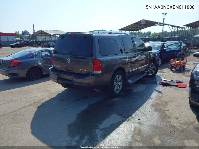 2014 Nissan Armada Sv/Sl/Platinum VIN: 5N1AA0NCXEN611888 Lot: 42594642