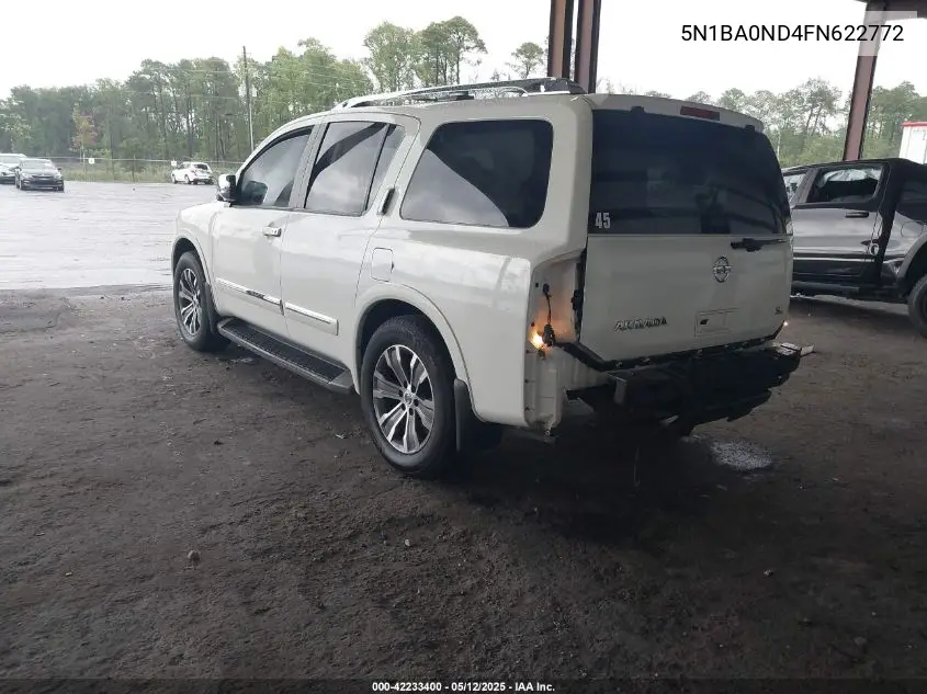 2015 Nissan Armada Sl VIN: 5N1BA0ND4FN622772 Lot: 42233400