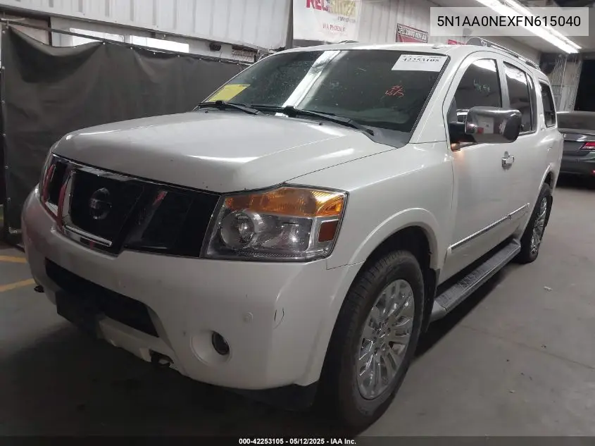 2015 Nissan Armada Platinum VIN: 5N1AA0NEXFN615040 Lot: 42253105