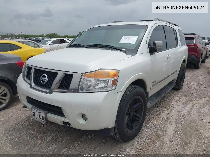 2015 Nissan Armada Platinum VIN: 5N1BA0NFXFN609624 Lot: 42631510