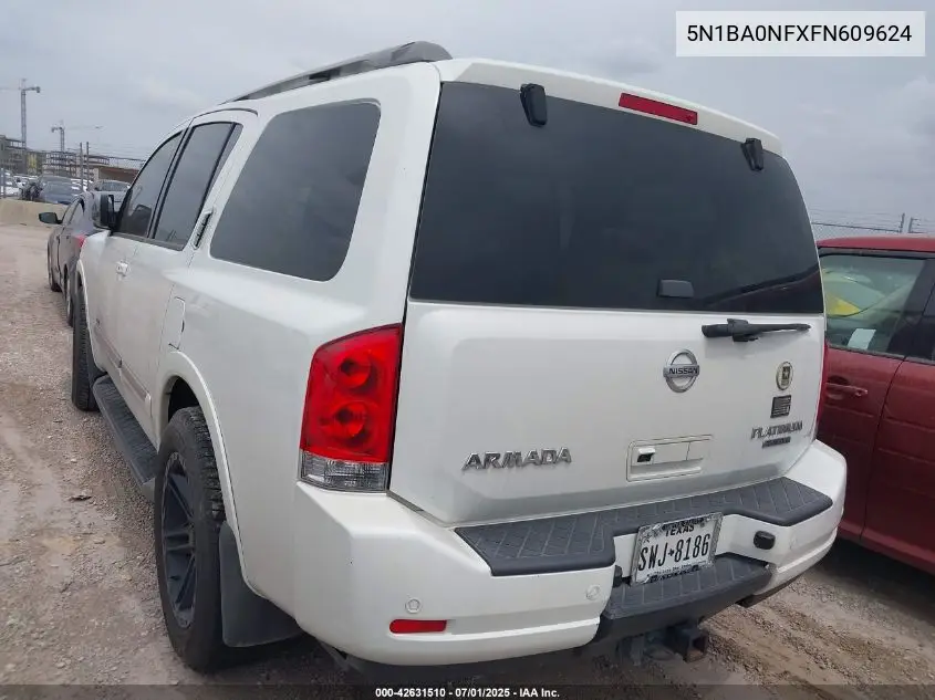 2015 Nissan Armada Platinum VIN: 5N1BA0NFXFN609624 Lot: 42631510