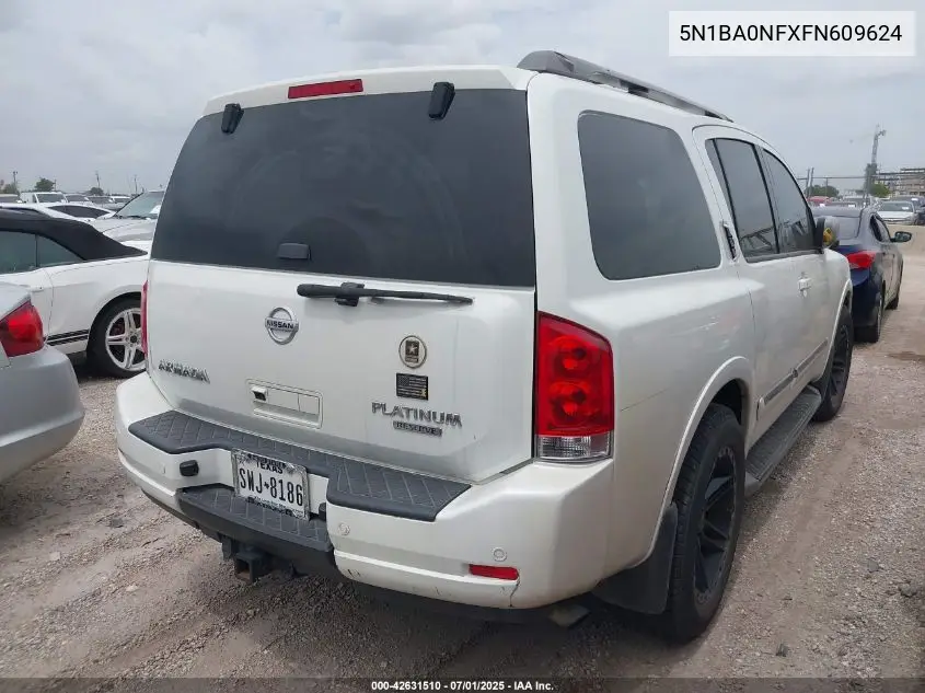 2015 Nissan Armada Platinum VIN: 5N1BA0NFXFN609624 Lot: 42631510