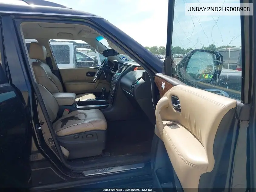 2017 Nissan Armada Platinum VIN: JN8AY2ND2H9008908 Lot: 42257378