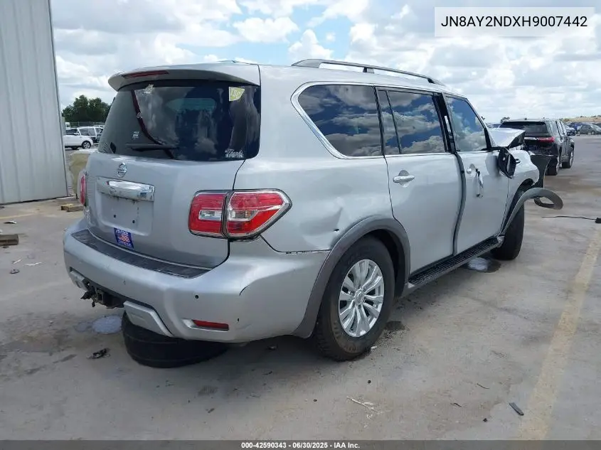 2017 Nissan Armada Sv VIN: JN8AY2NDXH9007442 Lot: 42590343