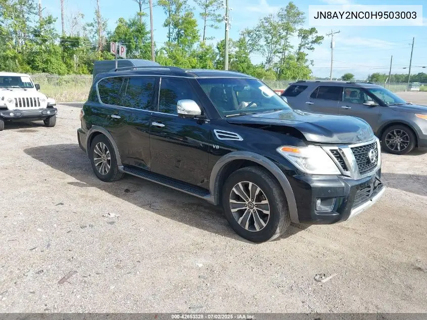 2017 Nissan Armada Sl VIN: JN8AY2NC0H9503003 Lot: 42653328