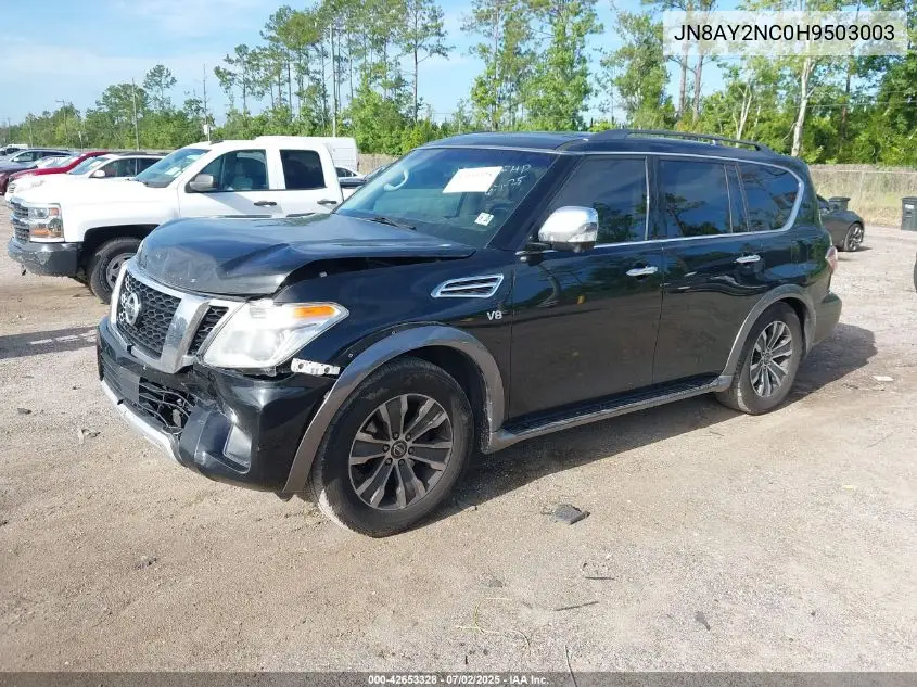 2017 Nissan Armada Sl VIN: JN8AY2NC0H9503003 Lot: 42653328