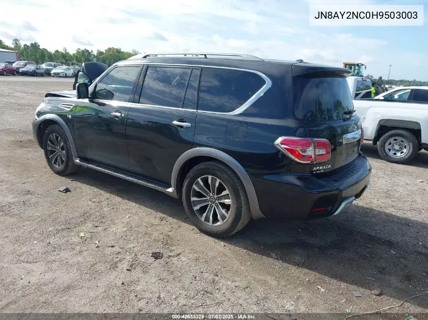 2017 Nissan Armada Sl VIN: JN8AY2NC0H9503003 Lot: 42653328