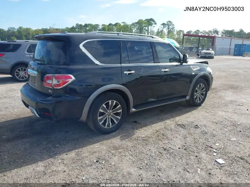 2017 Nissan Armada Sl VIN: JN8AY2NC0H9503003 Lot: 42653328