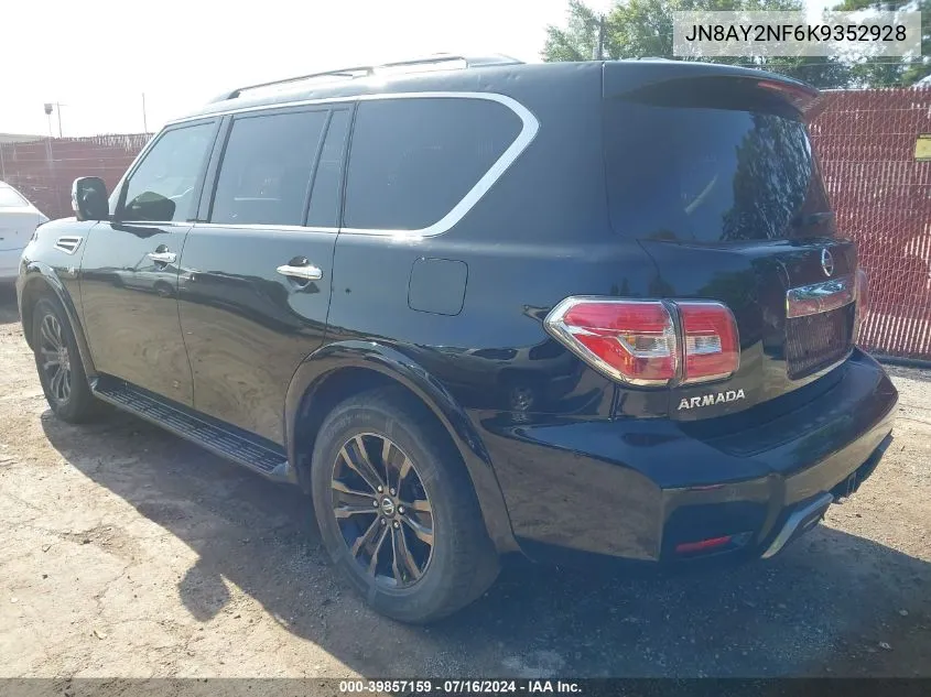 2019 Nissan Armada Platinum VIN: JN8AY2NF6K9352928 Lot: 39857159