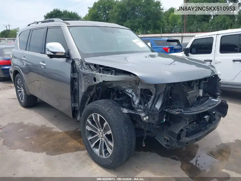 2019 Nissan Armada Sl VIN: JN8AY2NC5KX510953 Lot: 42205872