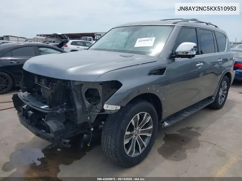 2019 Nissan Armada Sl VIN: JN8AY2NC5KX510953 Lot: 42205872