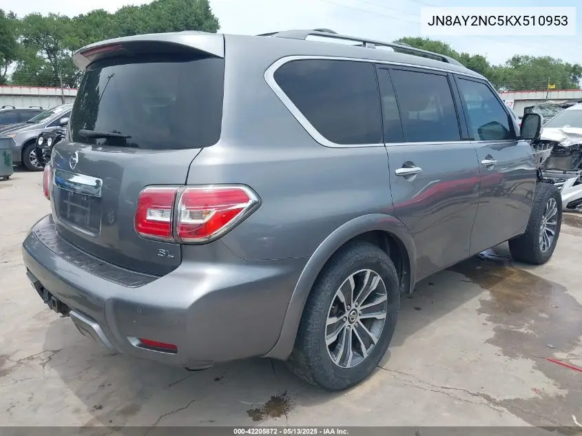 2019 Nissan Armada Sl VIN: JN8AY2NC5KX510953 Lot: 42205872