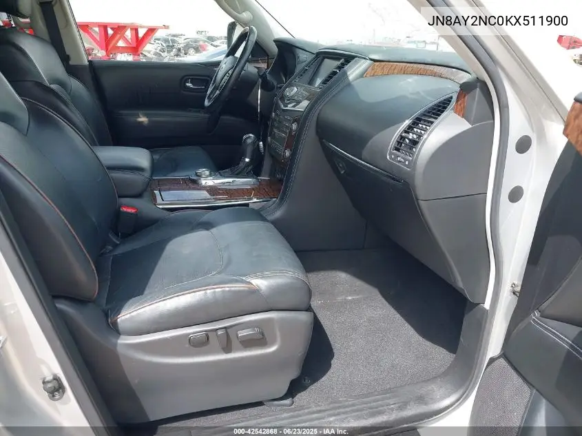 2019 Nissan Armada Sl VIN: JN8AY2NC0KX511900 Lot: 42542868