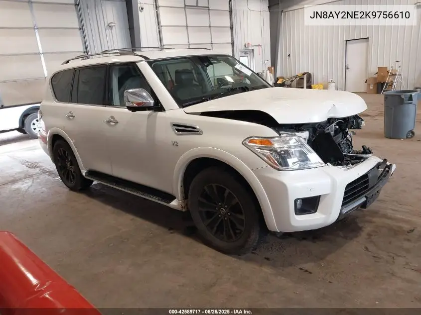 2019 Nissan Armada Platinum VIN: JN8AY2NE2K9756610 Lot: 42589717