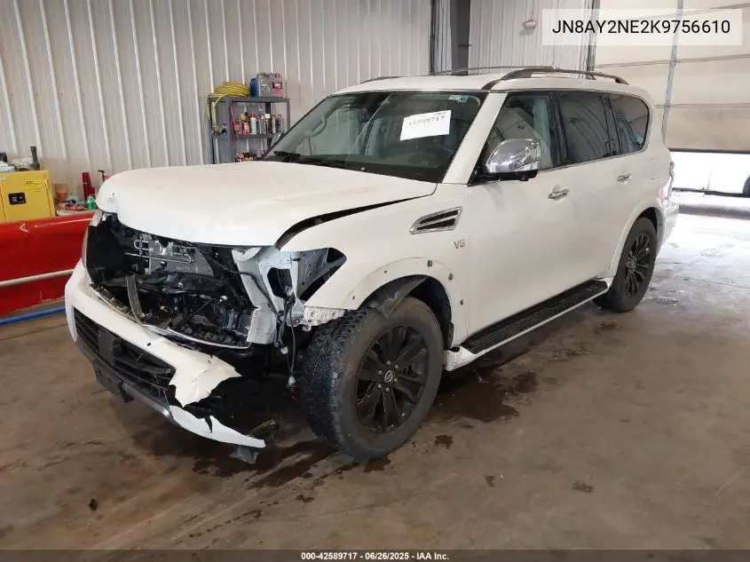 2019 Nissan Armada Platinum VIN: JN8AY2NE2K9756610 Lot: 42589717