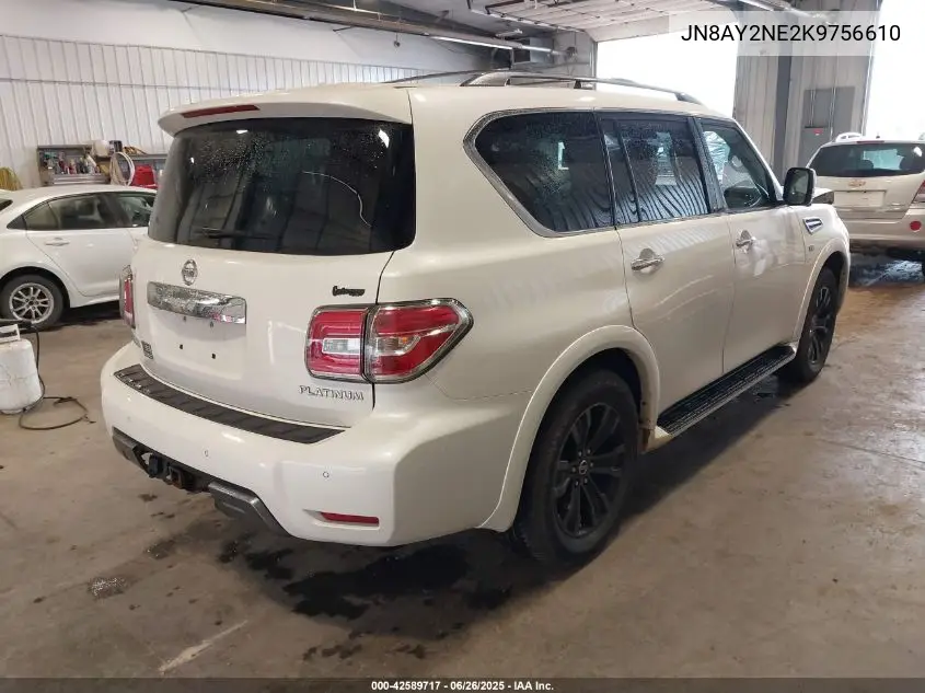 2019 Nissan Armada Platinum VIN: JN8AY2NE2K9756610 Lot: 42589717