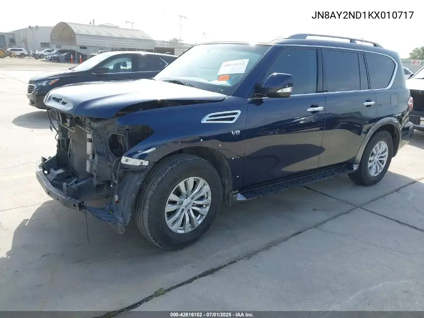 2019 Nissan Armada Sv VIN: JN8AY2ND1KX010717 Lot: 42616152