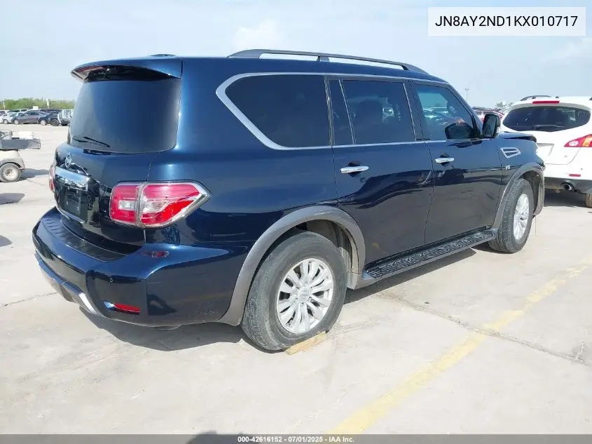 2019 Nissan Armada Sv VIN: JN8AY2ND1KX010717 Lot: 42616152