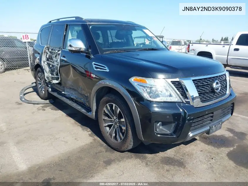 2019 Nissan Armada Sl VIN: JN8AY2ND3K9090378 Lot: 42652517