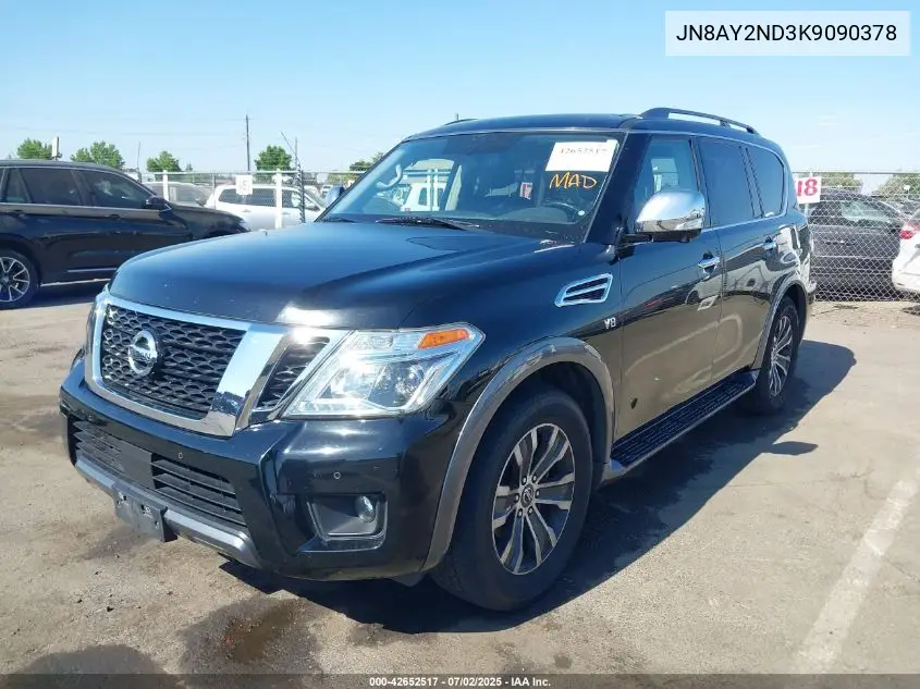 2019 Nissan Armada Sl VIN: JN8AY2ND3K9090378 Lot: 42652517