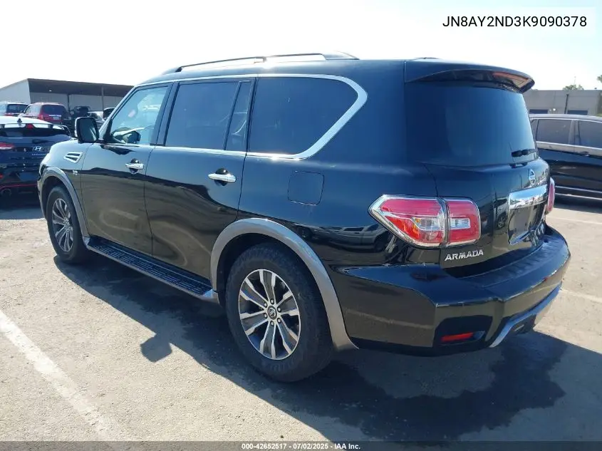 2019 Nissan Armada Sl VIN: JN8AY2ND3K9090378 Lot: 42652517