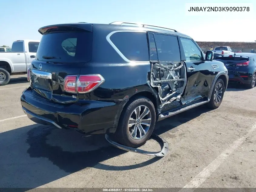 2019 Nissan Armada Sl VIN: JN8AY2ND3K9090378 Lot: 42652517
