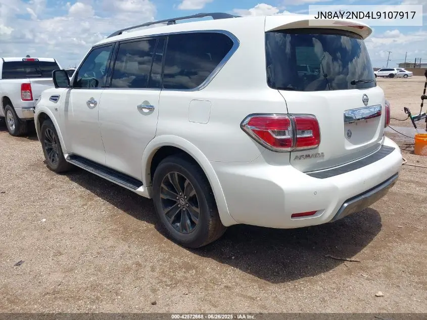 2020 Nissan Armada Platinum 2Wd VIN: JN8AY2ND4L9107917 Lot: 42572668