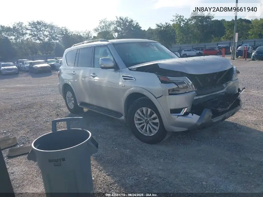2021 Nissan Armada Sv 4Wd VIN: JN8AY2AD8M9661940 Lot: 42551710