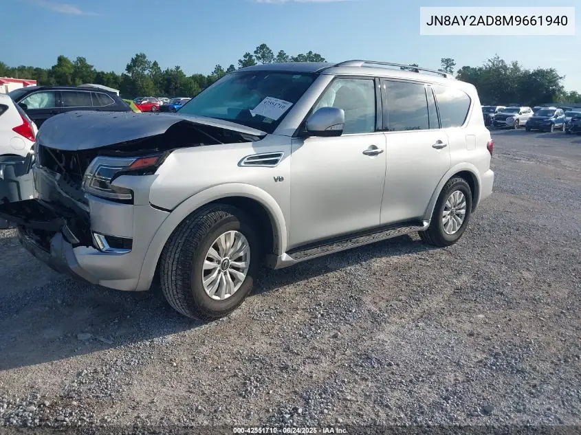 2021 Nissan Armada Sv 4Wd VIN: JN8AY2AD8M9661940 Lot: 42551710