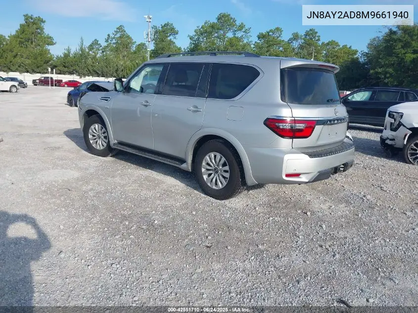 2021 Nissan Armada Sv 4Wd VIN: JN8AY2AD8M9661940 Lot: 42551710