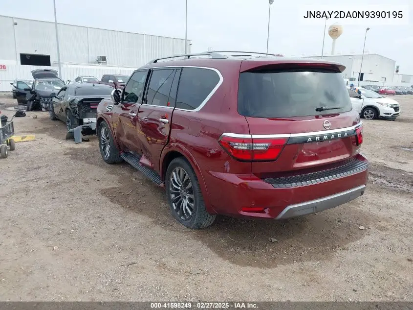 2022 Nissan Armada Platinum VIN: JN8AY2DA0N9390195 Lot: 41598249