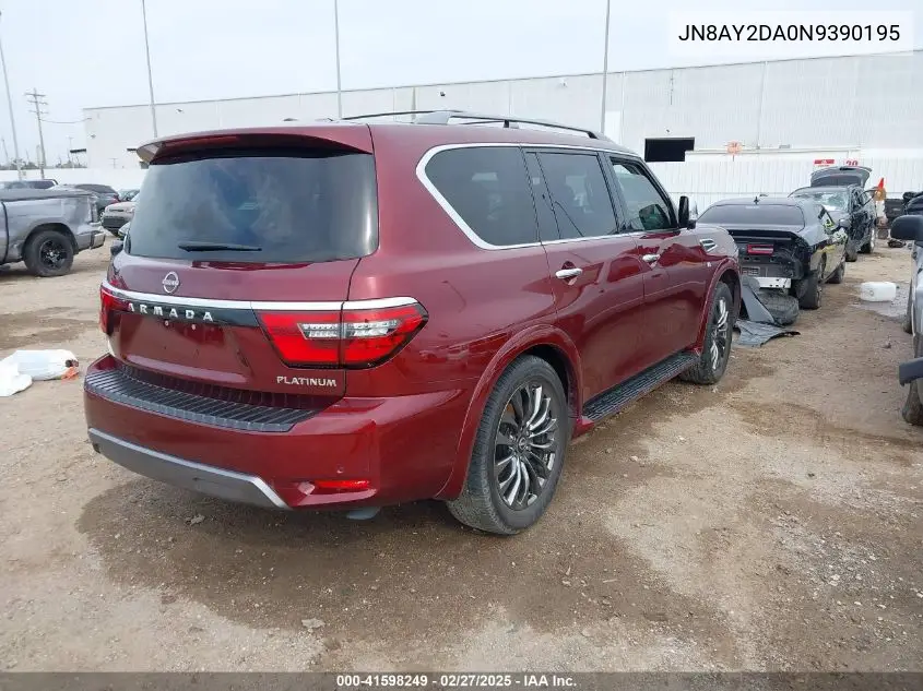 2022 Nissan Armada Platinum VIN: JN8AY2DA0N9390195 Lot: 41598249