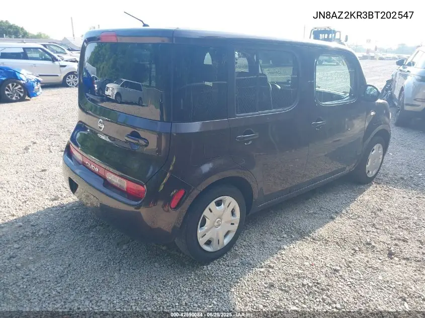 2011 Nissan Cube S/Sl/Krom VIN: JN8AZ2KR3BT202547 Lot: 42590084