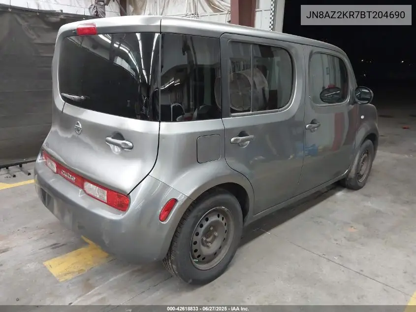 2011 Nissan Cube 1.8S VIN: JN8AZ2KR7BT204690 Lot: 42618833