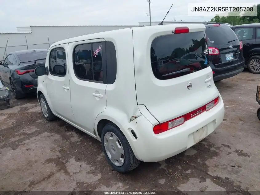 2011 Nissan Cube 1.8S VIN: JN8AZ2KR5BT205708 Lot: 42641654