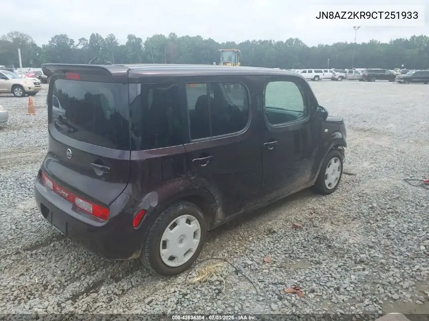 2012 Nissan Cube 1.8 S VIN: JN8AZ2KR9CT251933 Lot: 42634384