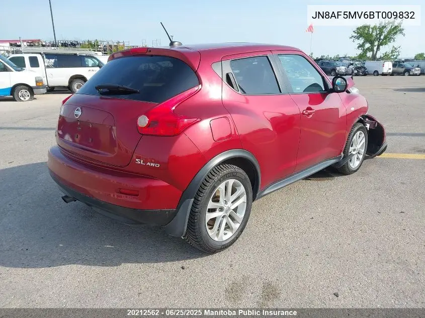 2011 Nissan Juke Sl VIN: JN8AF5MV6BT009832 Lot: 20212562