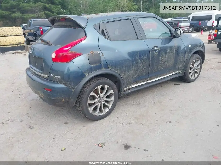 2011 Nissan Juke Sl VIN: JN8AF5MV9BT017312 Lot: 42626585