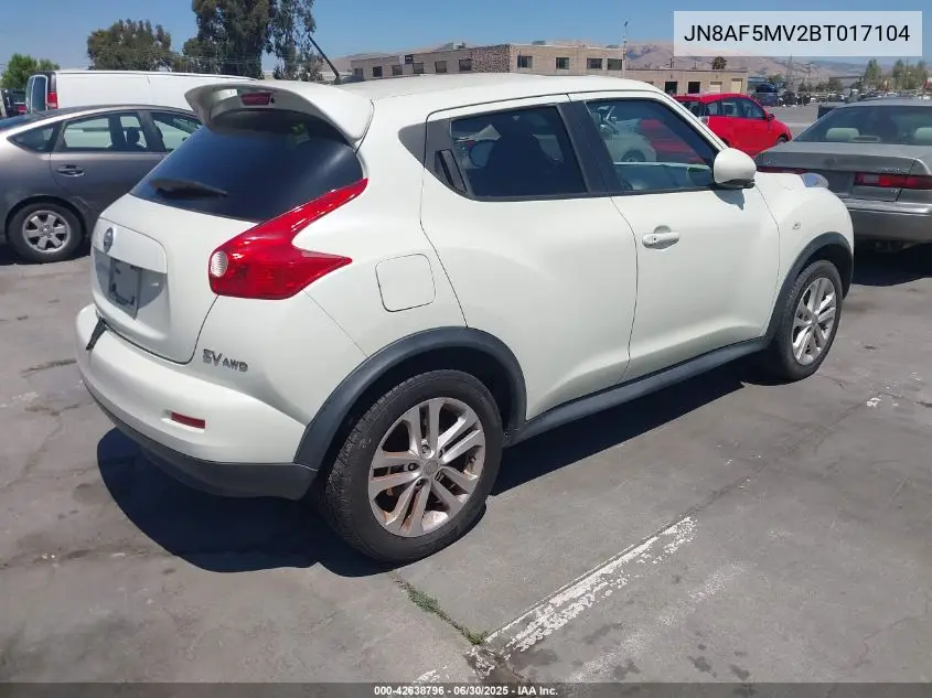 2011 Nissan Juke Sv VIN: JN8AF5MV2BT017104 Lot: 42638796