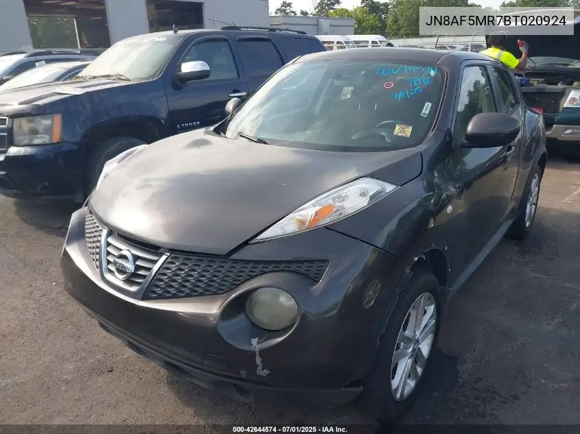 2011 Nissan Juke Sv VIN: JN8AF5MR7BT020924 Lot: 42644574