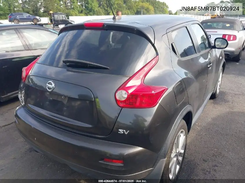 2011 Nissan Juke Sv VIN: JN8AF5MR7BT020924 Lot: 42644574