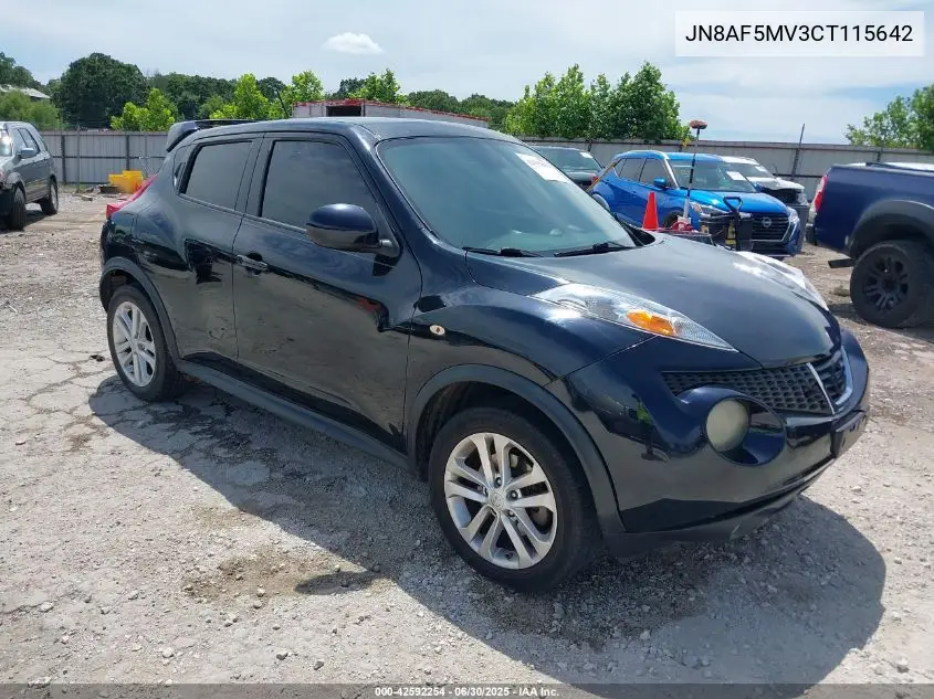 2012 Nissan Juke Sl VIN: JN8AF5MV3CT115642 Lot: 42592254