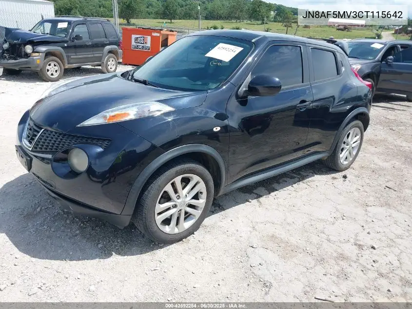2012 Nissan Juke Sl VIN: JN8AF5MV3CT115642 Lot: 42592254