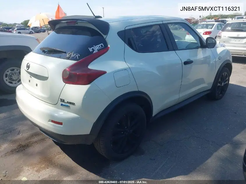 2012 Nissan Juke Sl VIN: JN8AF5MVXCT116321 Lot: 42628403