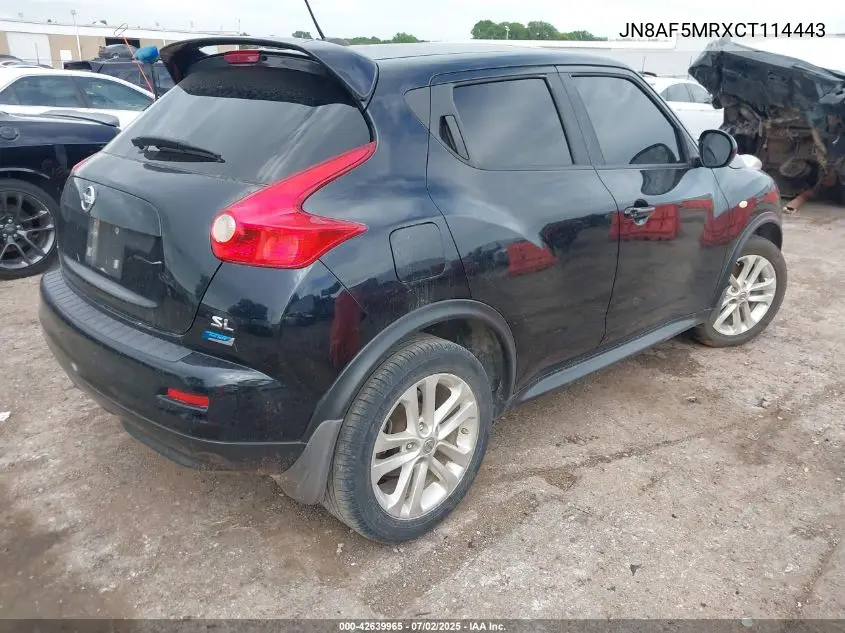 2012 Nissan Juke Sl VIN: JN8AF5MRXCT114443 Lot: 42639965