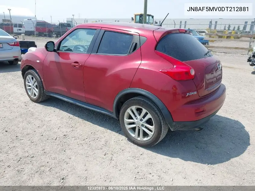 2013 Nissan Juke S/Sv/Sl VIN: JN8AF5MV0DT212881 Lot: 12335973