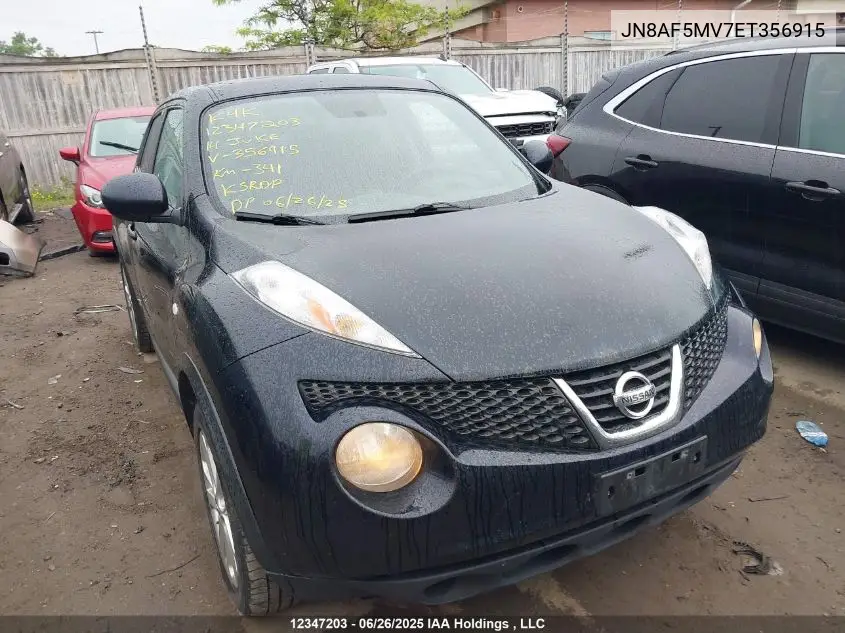 2014 Nissan Juke S/Sv/Sl/Nismo VIN: JN8AF5MV7ET356915 Lot: 12347203