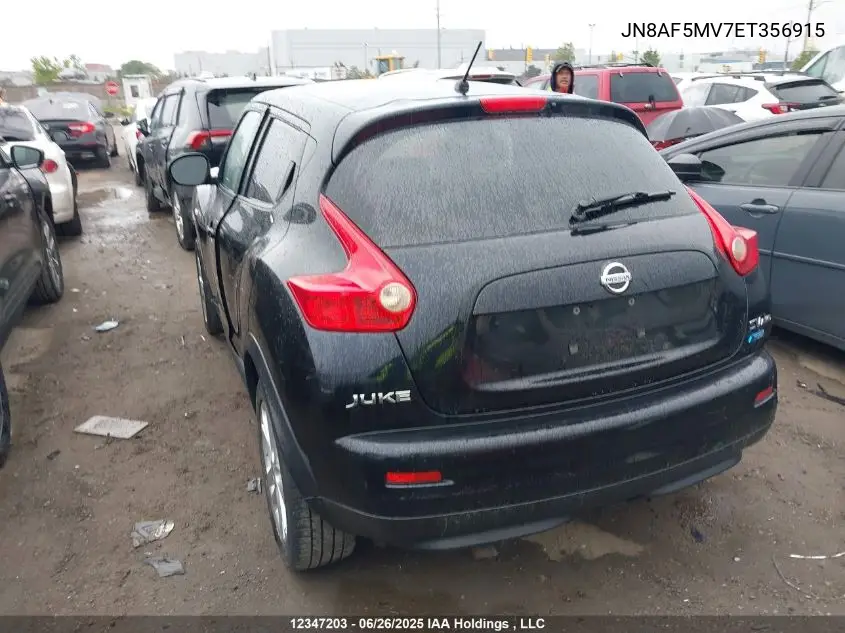 2014 Nissan Juke S/Sv/Sl/Nismo VIN: JN8AF5MV7ET356915 Lot: 12347203