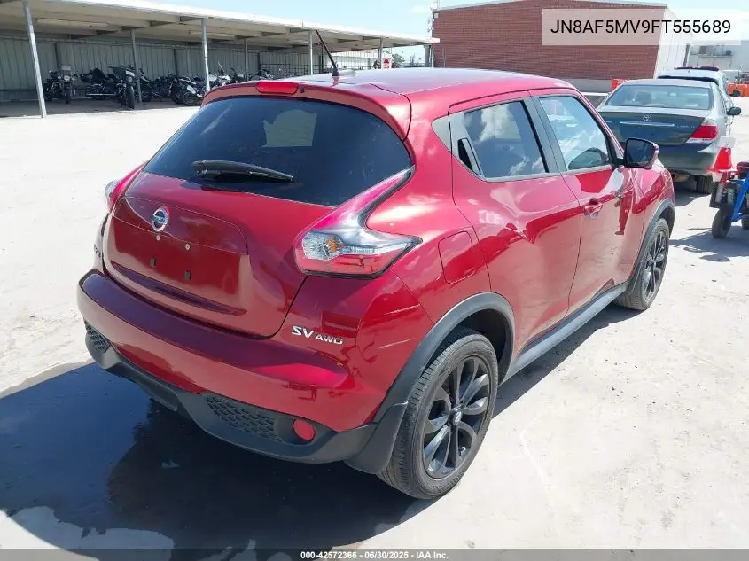 2015 Nissan Juke Sv VIN: JN8AF5MV9FT555689 Lot: 42572366